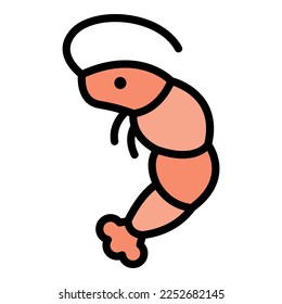 Shrimps-Symbol. Outline-Illustration von Shrimps, Vektorsymbol-Farbe einzeln auf Weiß