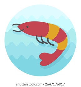 Shrimp icon. Prawn vector. Beach. Summer. Summertime. Holiday. Vacation, eps 10