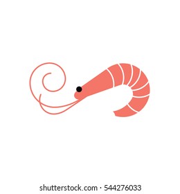 Shrimp icon. Prawn vector illustration