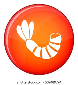 Shrimp icon in red circle isolated on white background vector illustration
