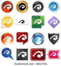 shrimp icon set isolated on a white background.