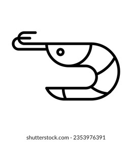 shrimp icon, sign, symbol in line style