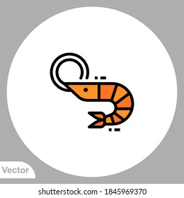 Shrimp icon sign vector,Symbol, logo illustration for web and mobile