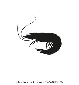The shrimp icon. Simple flat vector illustration on a white background.