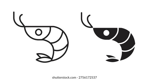 Shrimp icon simple outline style. Editable stroke EPS 10