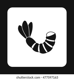 Shrimp icon in simple style isolated on white background. Seafood symbol