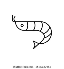 Shrimp icon. simple thin line vector icon