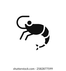 Shrimp icon Symbol mark in Outline style