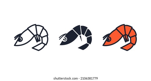 shrimp icon symbol template for graphic and web design collection logo vector illustration