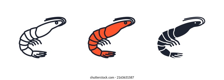 shrimp icon symbol template for graphic and web design collection logo vector illustration