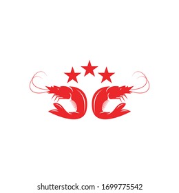 Garnelen-Symbol und Vektorillustration-Vorlagenbild