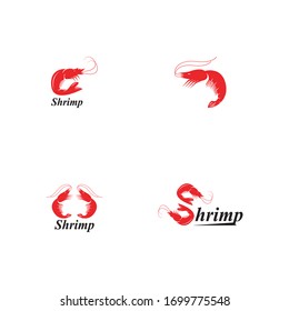 Shrimp icon and symbol vector template illustration