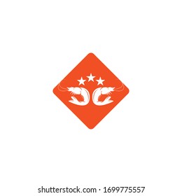 Shrimp icon and symbol vector template illustration