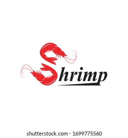 Shrimp icon and symbol vector template illustration