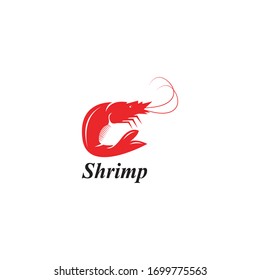 Shrimp icon and symbol vector template illustration