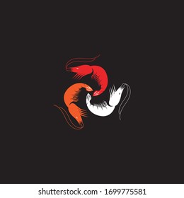 Shrimp icon and symbol vector template illustration