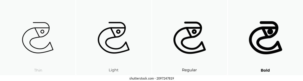 shrimp icon. Thin, Light Regular And Bold style design isolated on white background