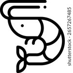 Shrimp icon. Thin Linear Style Design Isolated On White Background
