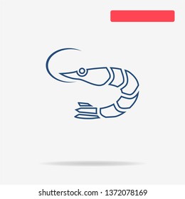 Shrimp icon. Vector concept illustration for design.