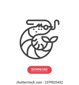 Shrimp icon. Vector concept illustration for design. - Vector