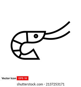 Shrimp icon. Vector concept illustration for design. 
