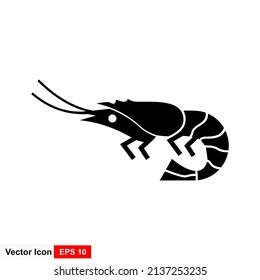 Icono de camarón. Ilustración de concepto vectorial para el diseño. 