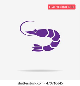 Shrimp icon. Vector concept illustration for design.