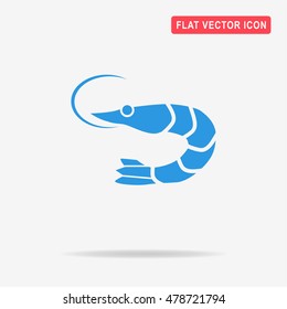 Shrimp icon. Vector concept illustration for design.
