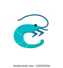shrimp icon vector flat style
