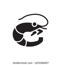 shrimp icon vector glyph style