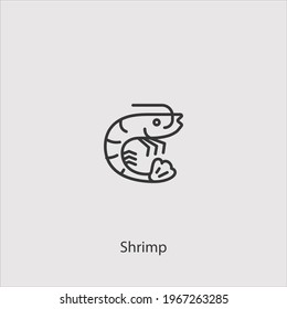 shrimp icon vector icon.Editable stroke.linear style sign for use web design and mobile apps,logo.Symbol illustration.Pixel vector graphics - Vector