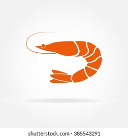 Shrimp icon. Vector illustration.