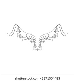 SHRIMP ICON VECTOR ILLUSTRATION SYMBOL DESIGN