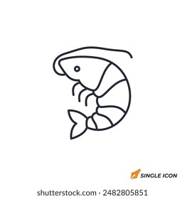 Shrimp icon vector illustration. Shrimp symbol isolated on white background