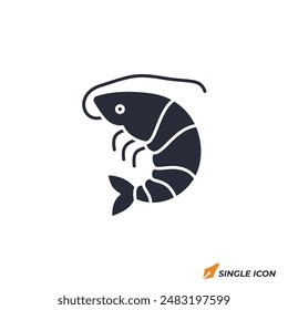Shrimp-Symbol Vektorillustration. Shrimp-Symbol isoliert auf weißem Hintergrund