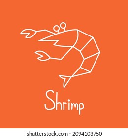 Shrimp icon vector.  Shrimp logo design.