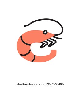 shrimp icon vector modern style