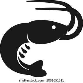 shrimp icon vector for seafood, and salt water fishing bait logo company