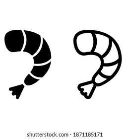 shrimp icon vector set. seafood illustration sign collection. food symbol.