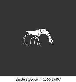 shrimp icon vector. shrimp sign on black background. shrimp icon for web and app