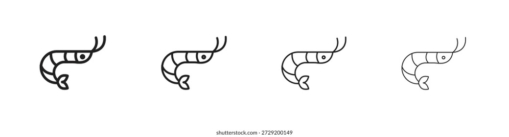 Iconos de camarón Vector Logo Plantilla Ilustración Diseños. Vector EPS 10.