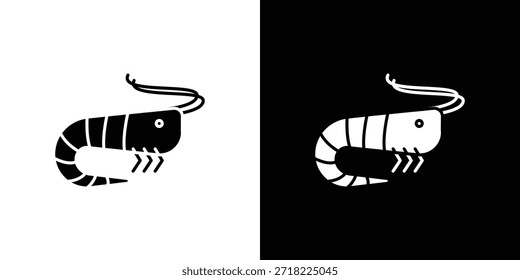 Iconos de camarón. Vector Plantilla Ilustración Símbolo Píxeles Perfecto