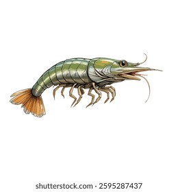 Shrimp Illustration - High-Quality Seafood Art" this iamge is ai generated"