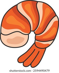 shrimp illustration isolated on white background