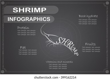 Shrimp Infographics, Vector illustration.