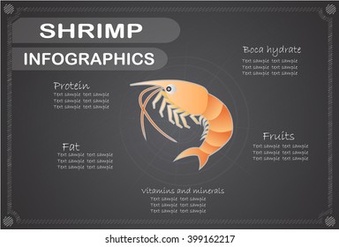 Shrimp Infographics, Vector illustration.