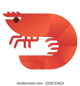 Shrimp isolated on white background, illustration, icon, element