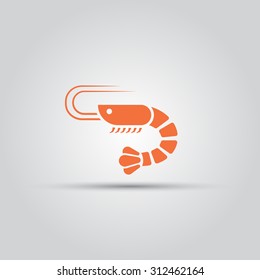 Shrimp Isolated Vector Icon, Seafood Icon