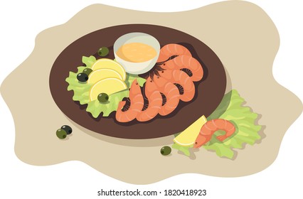 shrimp with lemon. beer snack