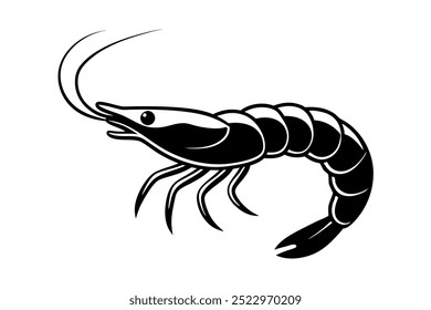  Linha de camarão arte vetor mar animal esboço ilustração Design imprimível